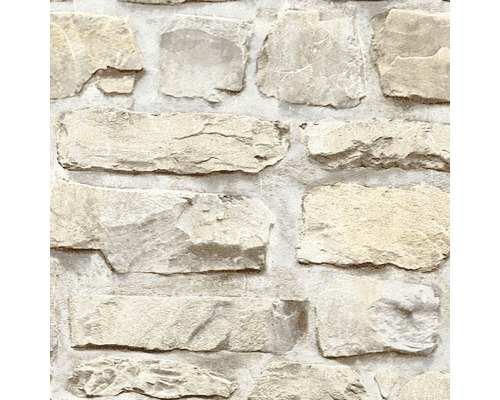 Behang met steenmuurmotief