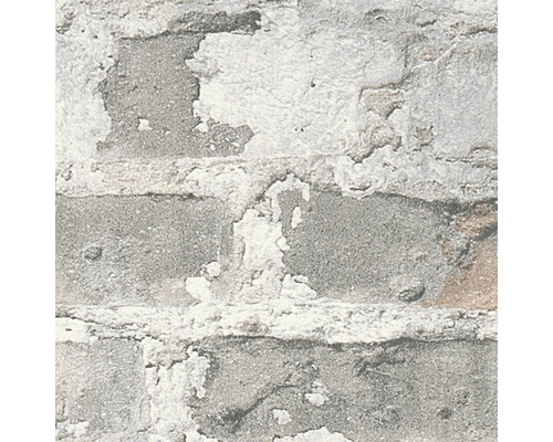 Behang met steenwandmotief