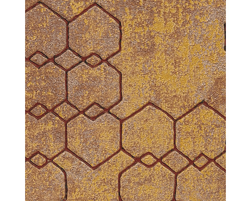 Behang met steenpatroon en zeshoekige vormen