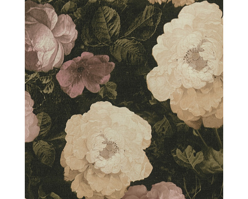 Detailopname van een behang met rozenmotief