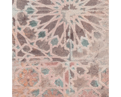 Close-up van een gestructureerd behang met een geometrisch patroon