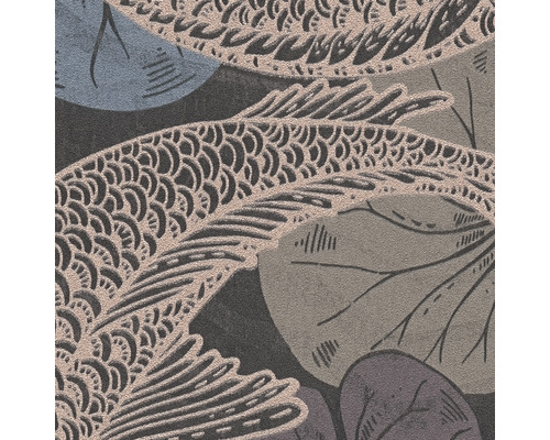 Behang met vis- en plantenmotief