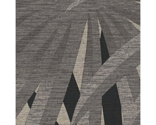 Detail van een grijs tapijt met geometrisch patroon