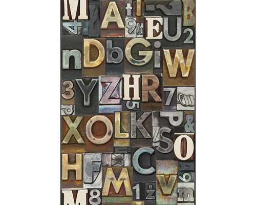 Een verzameling oude metalen drukletters