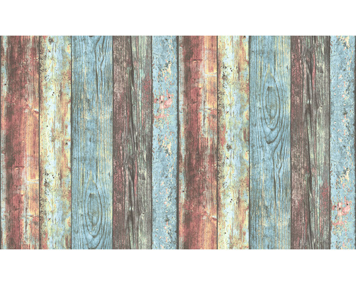 Behang met houten planken design