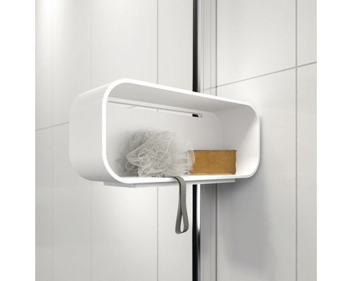 Doucheplank met zeep en badspons