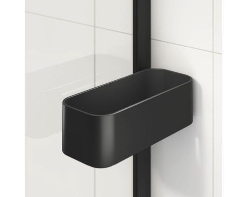 Zwarte douchebak voor het opbergen van toiletartikelen