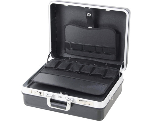 Geopende gereedschapskoffer met vakken voor gereedschapsopslag