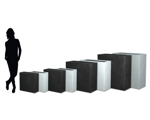 Rechthoekige plantenbakken in verschillende maten van kunststof