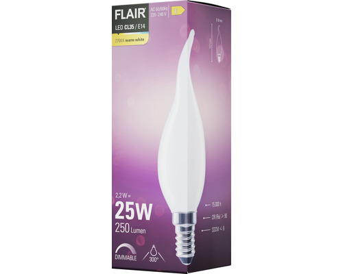FLAIR LED lamp CL35 E14, 2700 Kelvin, warm wit