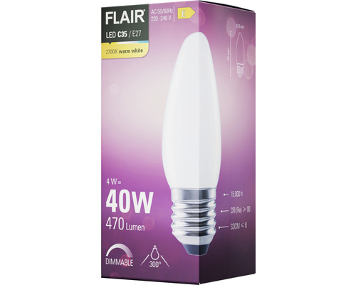 Flair LED lamp C35 E27 warm wit, dimbaar