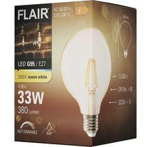 Flair ledlamp G95 E27, 4 watt, 33 watt vergelijkingswaarde, 380 lumen, niet dimbaar