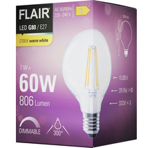 FLAIR LED lamp E27/6,5W G80 warmwit helder