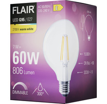 FLAIR LED lamp E27/6,5W G95 warmwit helder