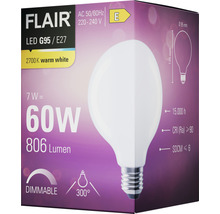 FLAIR LED lamp E27/6,5W G95 warmwit mat