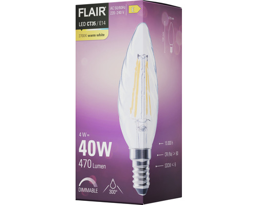 Flair ledlamp CT35/E14, 4 watt, 470 lumen, dimbaar