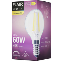FLAIR LED lamp E14/5,5W G45 warmwit helder