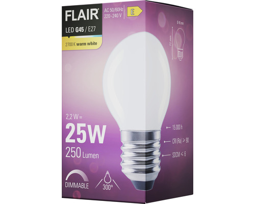 FLAIR ledlamp G45 E27 in verpakking