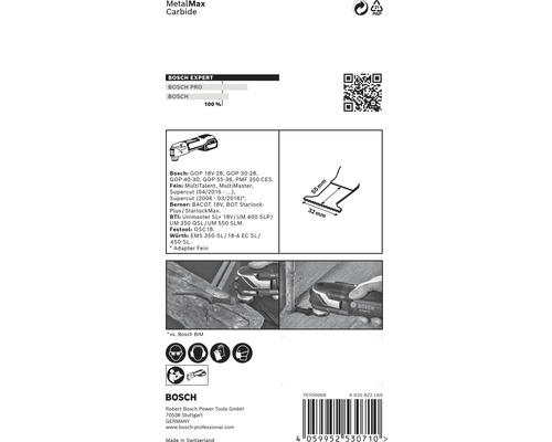 Bosch MetalMax Carbide zaagblad informatie met afmetingen en toepassingsvoorbeelden