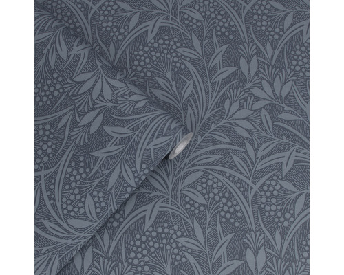 Behang met blad- en bessenpatroon