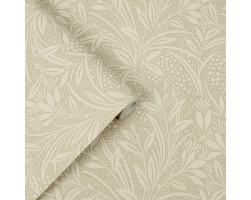 Rol behang met blad- en bessenmotief