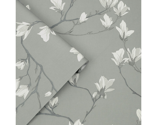 Rol behang met magnolia bloesem motief