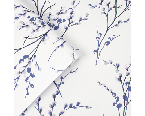 Behang met bloeiende takken patroon