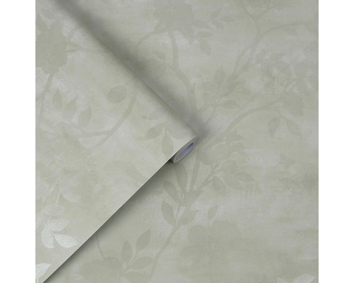 Rol vliesbehang met bladeren- en bloemenmotief