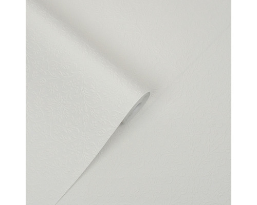 Rol wit vinylbehang met bloemmotief