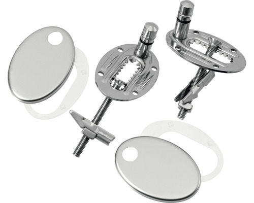 Bevestigingsset voor toiletbrillen, gemaakt van metaal