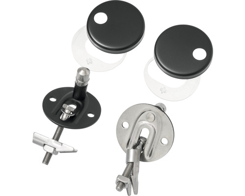 Bevestigingsset voor toiletzittingen met afdekdoppen