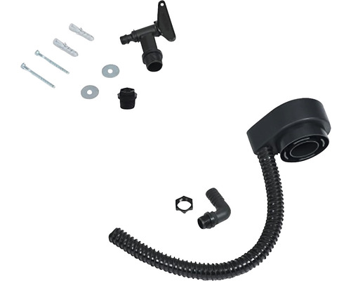 Opzetstukset met schroeven, pluggen, afdichtingen, aftakstuk, hoekstuk en slang