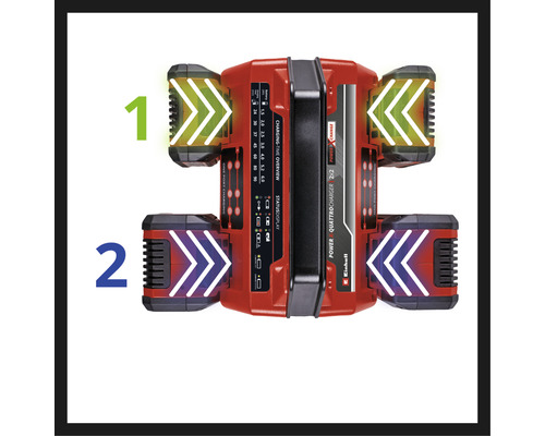 Einhell Power X-Change Quattrocharger 2x2 acculader