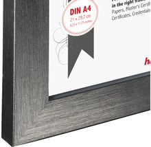 Close-up van een zilverkleurige DIN A4 fotolijst