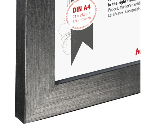 Close-up van een zilverkleurige DIN A4 fotolijst