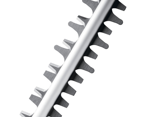 Close-up van de messen van een heggenschaar.