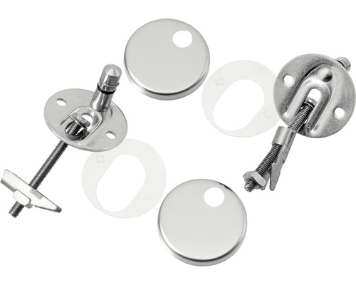 Bevestigingsset voor toiletbrillen, inclusief schroeven en afdekkingen