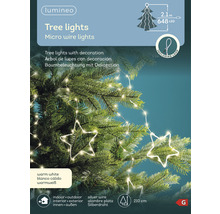 Lichtsnoer met microdraden en sterren voor het versieren van kerstbomen, lengte 210 cm