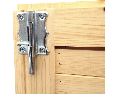 Schuifgrendel op houten deur