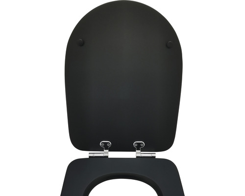 Houten toiletbril met chromen beslag