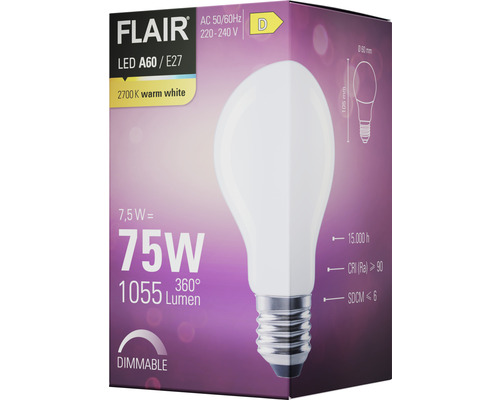 FLAIR LED-lamp A60 E27 op verpakking