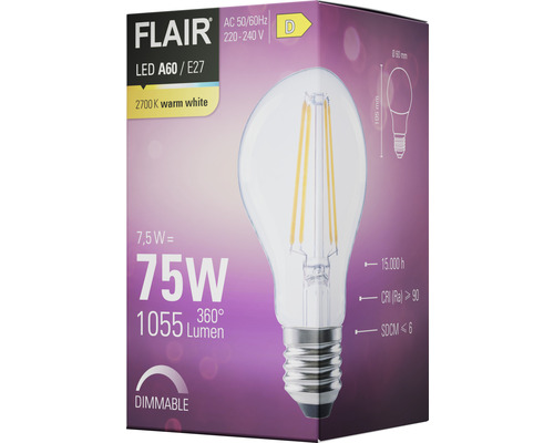 FLAIR ledlamp A60 E27 verpakking