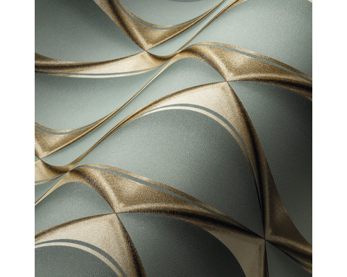 Behang met abstract golfpatroon