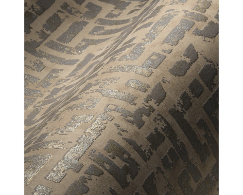 Close-up van een gestructureerd behang met geometrisch motief