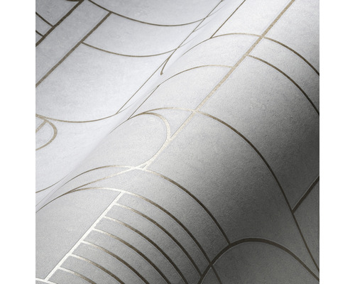 Behang met geometrische vormen en lijnen