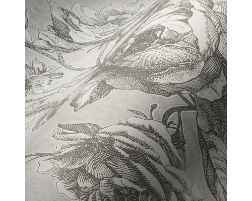 Close-up van een vliesbehang met bloemmotief voor wanddecoratie