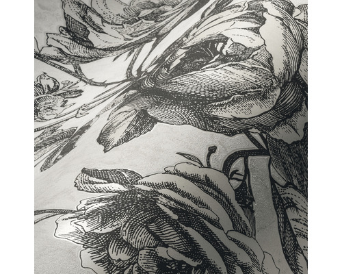 Detailopname van een behang met bloemmotief