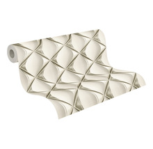 Rol behang met driedimensionaal, geometrisch patroon
