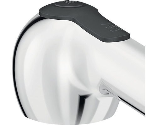 Metalen douchekop met bedieningsknop