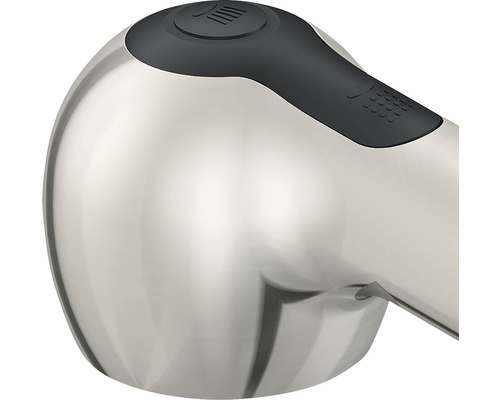 Metalen handdouche met straalsoortomschakeling